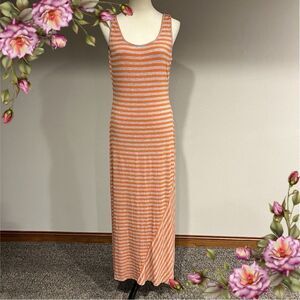 Calvin Klein Scoop neck sleeveless striped maxi dress